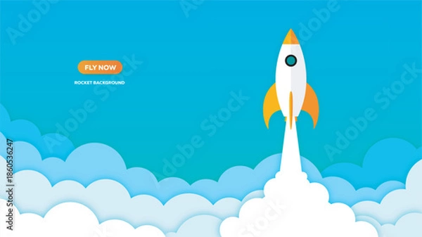 Obraz Rocket launching into the sky