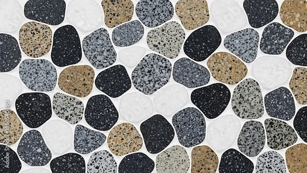 Fototapeta Patterned stone mosaic floor