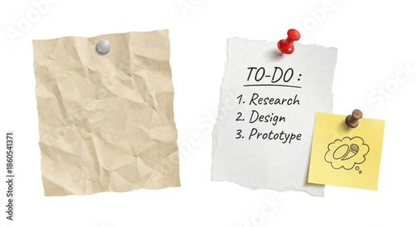 Obraz To-do list on sticky notes isolated on transparent background