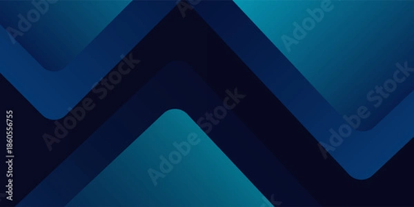 Obraz Modern blue abstract gradient shapes background design digital
