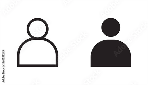 Obraz user icon set, with white background