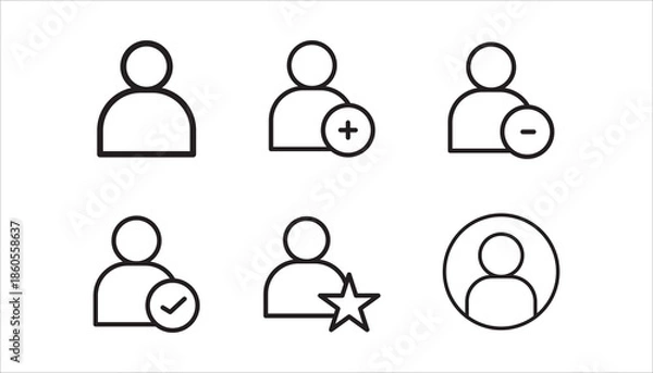 Obraz user icon set, with white background