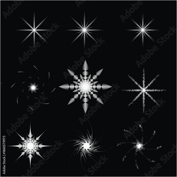 Obraz set of vector snowflakes