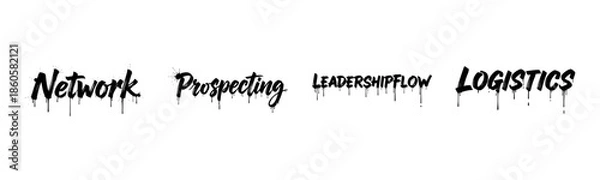 Fototapeta Graffiti text art with stylish dripping effects in black ink