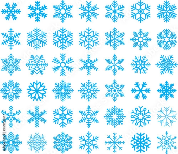 Obraz Snowflakes Set - Vector Set of 42