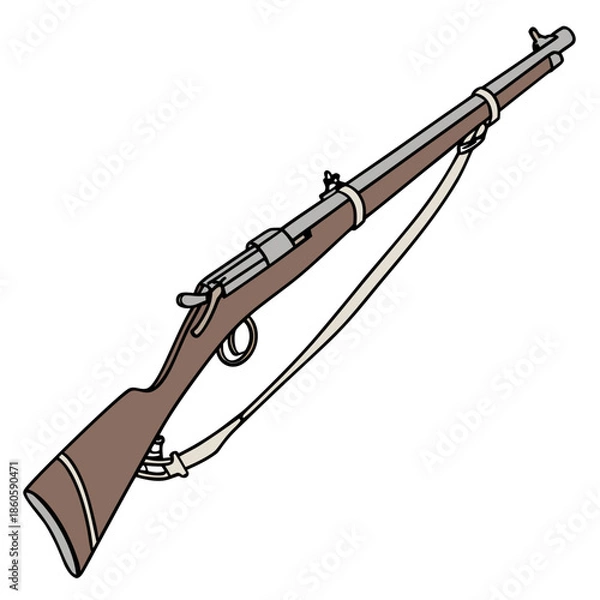 Obraz Long Range Hunting Rifle Weapon Vector
