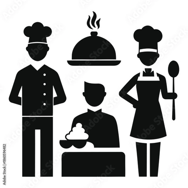 Obraz chef and restaurant icon