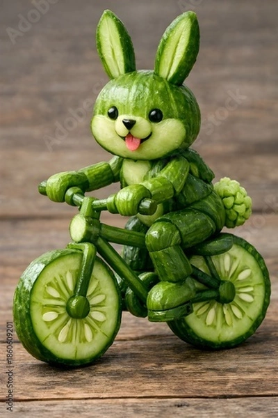 Obraz easter bunny made by cucumber