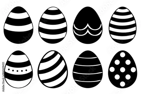 Obraz Easter eggs silhouette vector Set, Eggs silhouette vector Set, Easter Eggs vectors illustration
