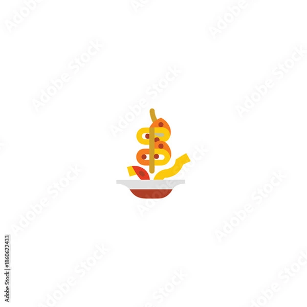 Obraz A-bean-sprout-icon-colored-shape-art-Vector Illustration.