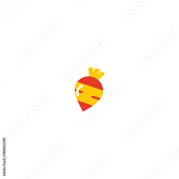 Obraz A-beetroot-icon-colored-shape-art-Vector Illustration.