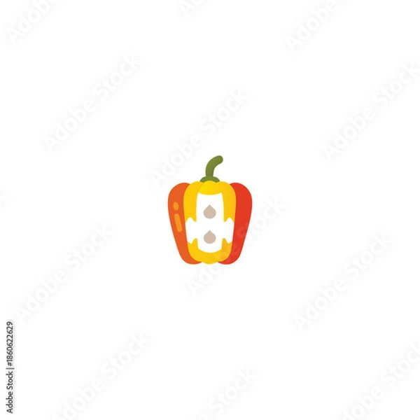 Obraz A-bell-pepper-icon-colored-shape-art-Vector Illustration.