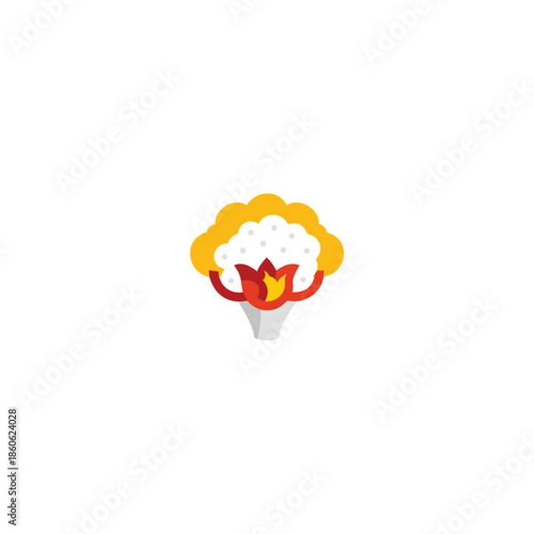 Obraz A-cauliflower-icon-colored-shape-art-Vector Illustration.