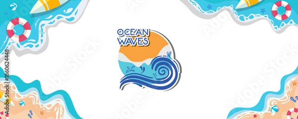Obraz Ocean Waves with Lanscape Clouds Design 002 - 1