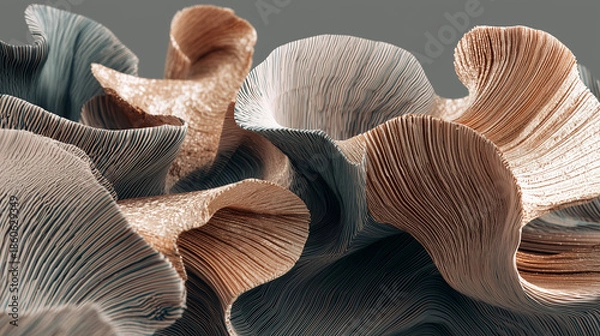 Obraz Abstract 3D Forms with Material Textures