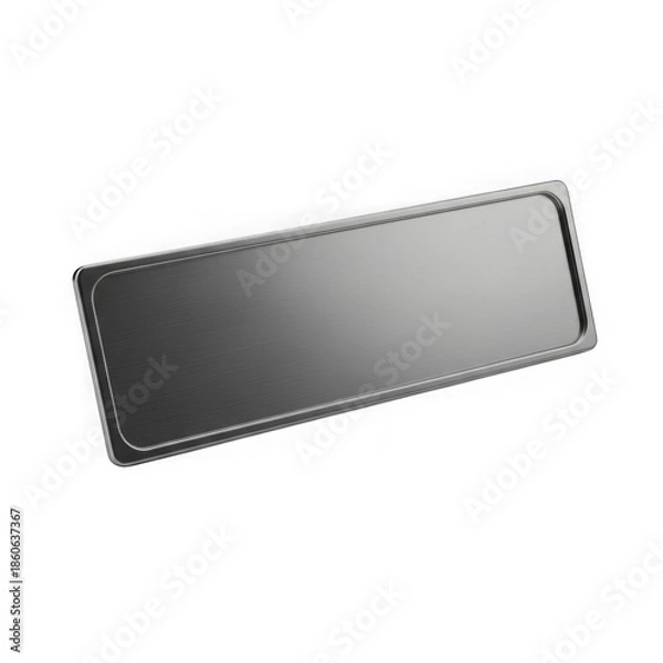 Obraz A sleek rectangular mirror with a silver frame isolated on transparent background