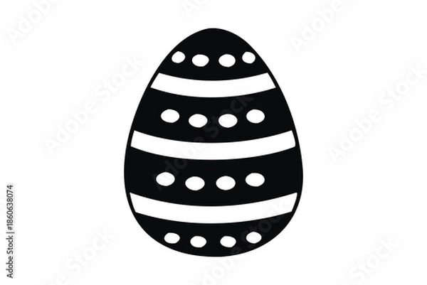 Obraz Easter Egg Silhouette, Happy Easter Vector, Easter egg icon, egg icon vector