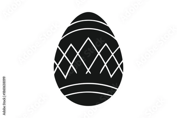 Obraz Easter Egg Silhouette, Happy Easter Vector, Easter egg icon, egg icon vector