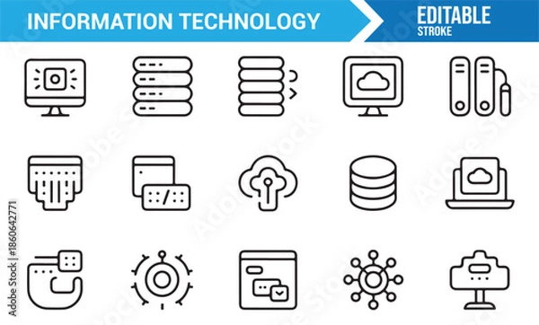 Obraz IT services and software engineering icons set