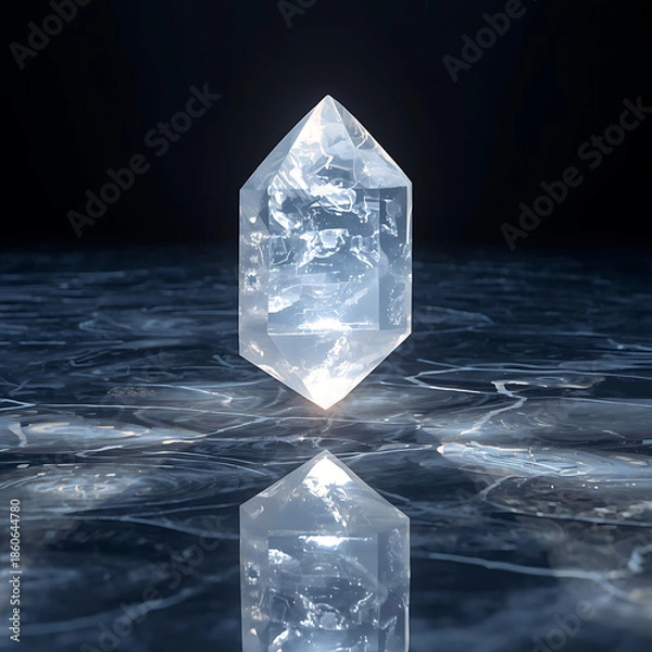 Obraz Glowing Crystal on Marble Surface