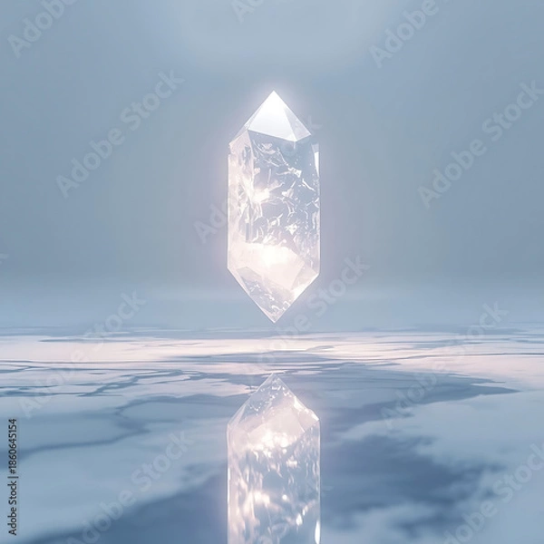 Obraz Floating Crystal Above Marble Surface