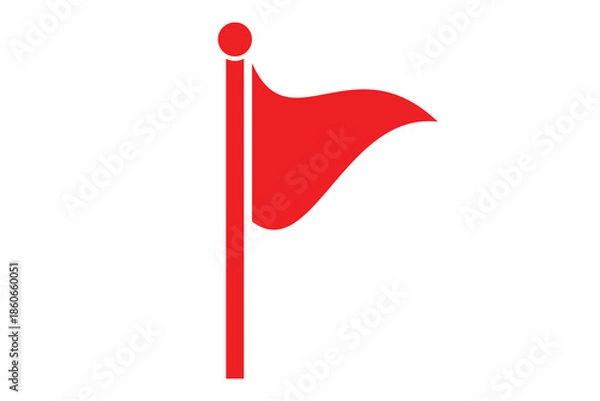 Obraz red triangle flag vector
