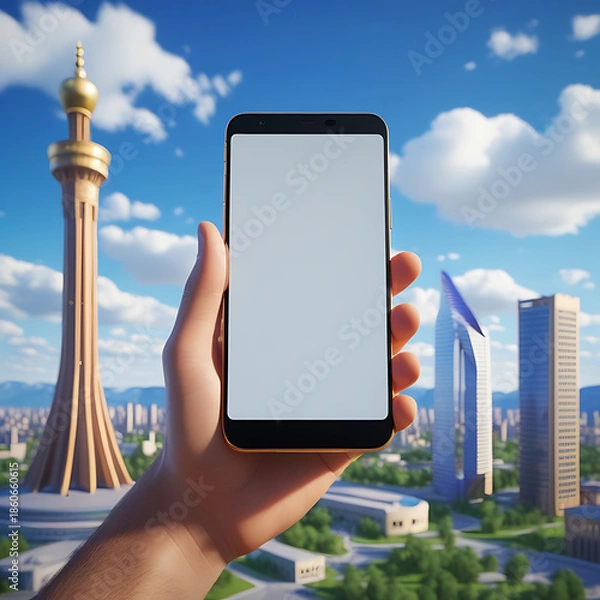 Obraz hand holding smart phone