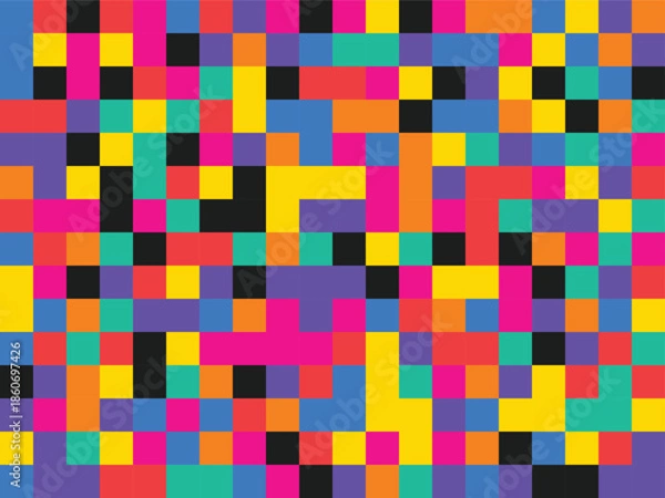 Obraz Colorful abstract geometric pixelated pattern with vibrant blocks