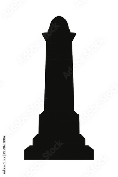 Obraz Simple memorial pillar silhouette
