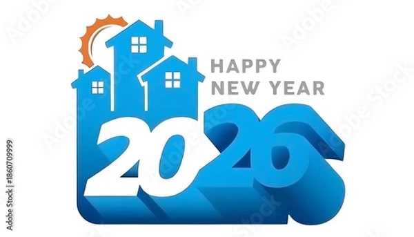 Obraz New year illustration design