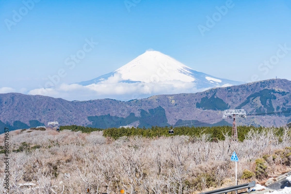 Obraz 箱根の大涌谷から見える富士山