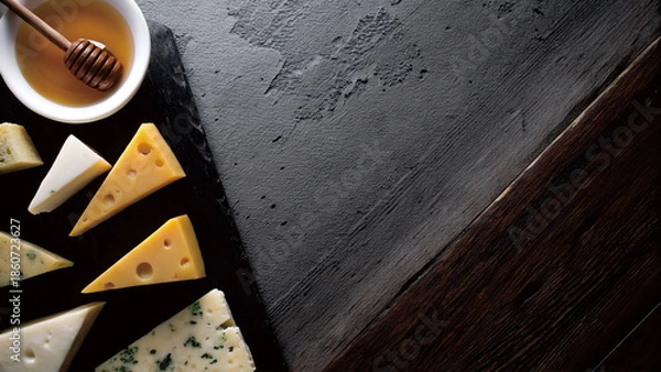 Obraz Artisan Cheese Board with Honey