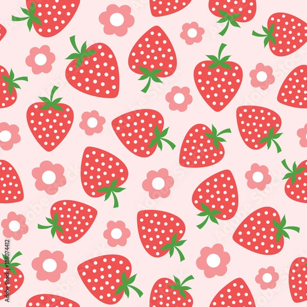 Obraz seamless strawberry illustration