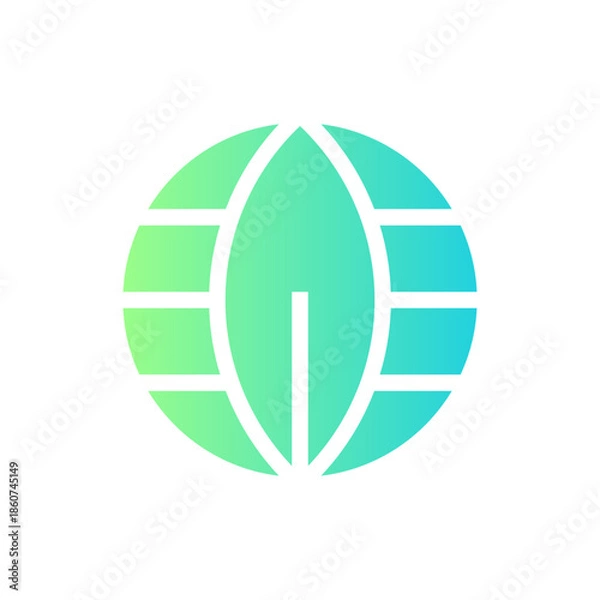 Obraz Globe with leaf creative modern logo design