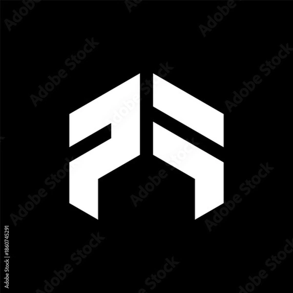 Obraz Letter PF creative bold monogram logo