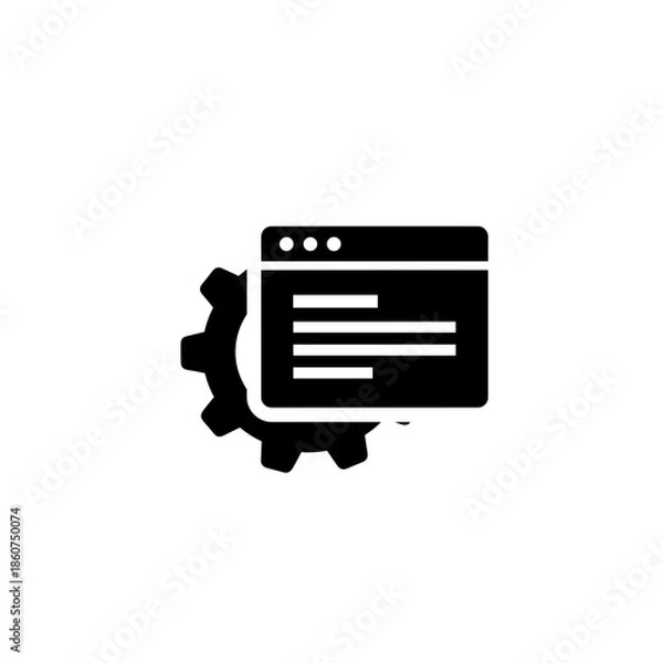 Obraz Web Development Icon with Cogwheel Symbol.
