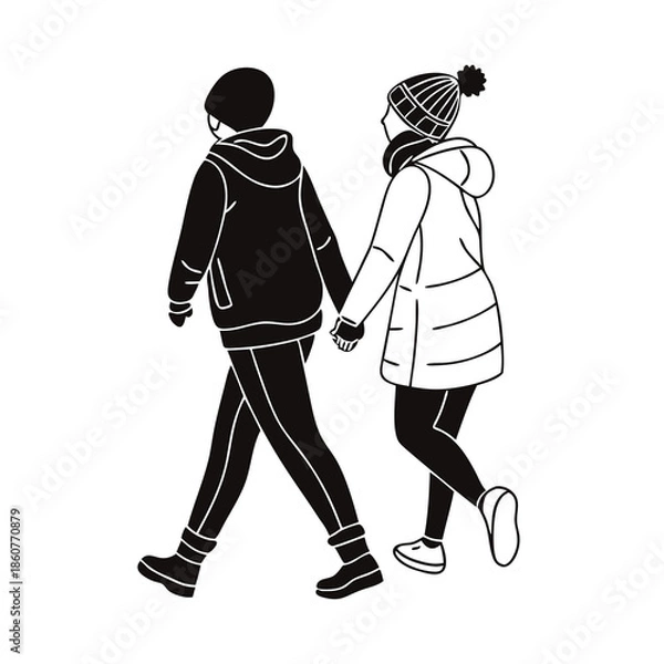 Fototapeta Couple Holding Hands Plotter File Svg
