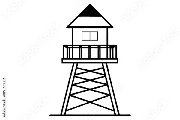 Obraz lifeguard tower  silhouette vector