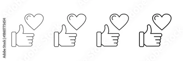 Obraz Respect Icons Vector Set In Different Stroke Line Style