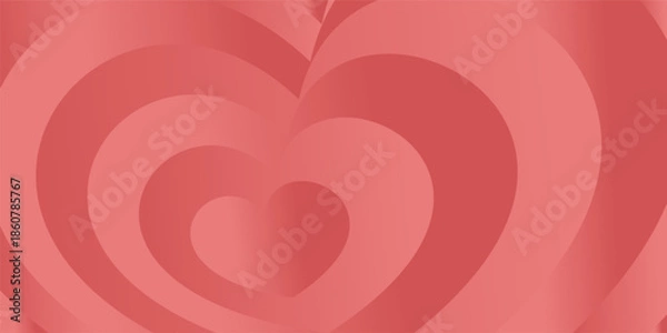 Obraz Layered Heart Shape Background with Soft Red and Pink Gradient