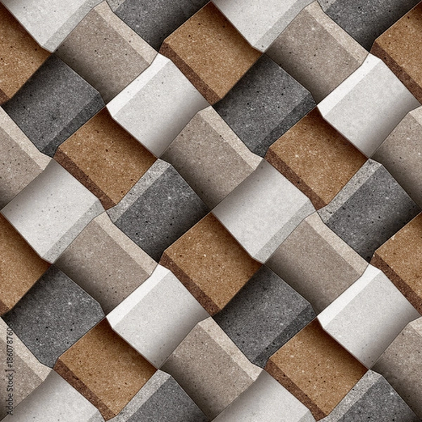 Obraz 3d stone floor tile texture