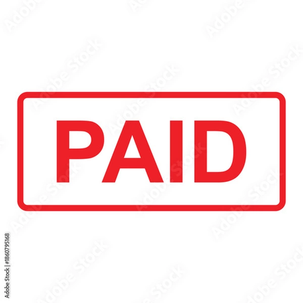 Obraz paid stamp label icon vector