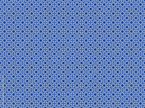 Obraz シームレスな紺色七宝文様背景