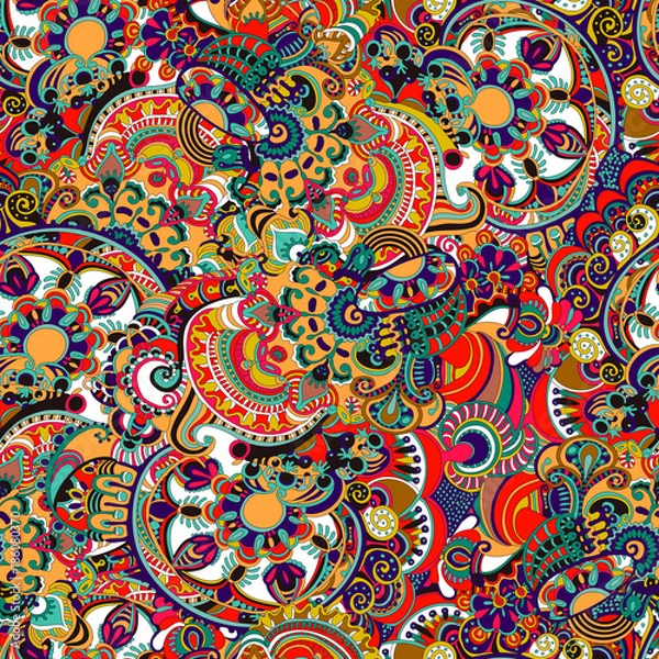 Obraz Abstract floral seamless doodle pattern