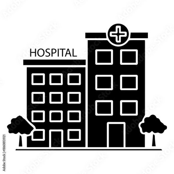 Obraz Hospital Building Icon