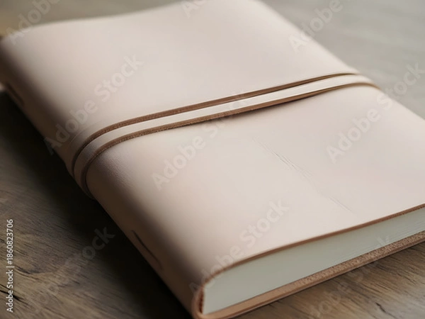 Obraz Simple leather bound notebook with strap detail