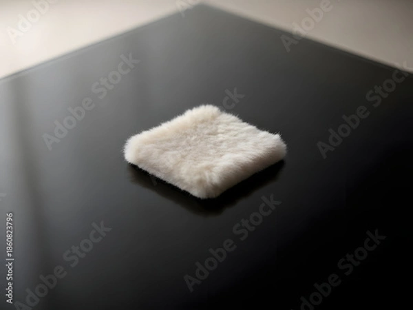 Obraz Soft fluffy textile swatch on reflective surface