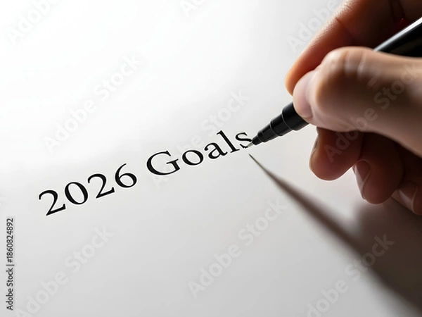 Obraz Writing future objectives and plans on a white surface