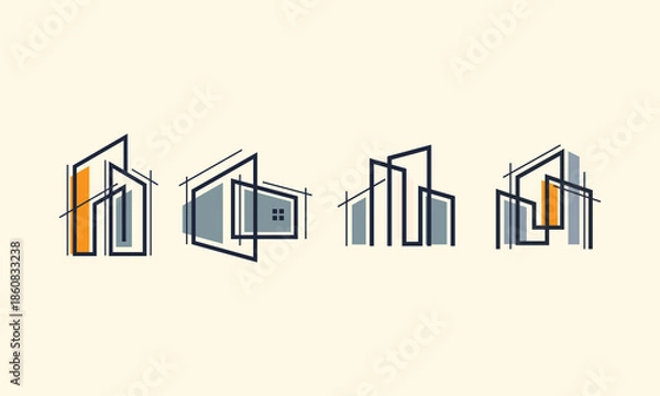 Obraz Modern Sketch Architect Logo 
