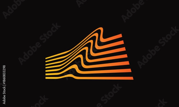 Obraz Dynamic Echo Frequency Wave Logo